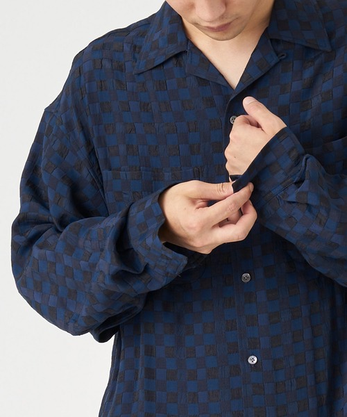JOHN MASON SMITH（ジョンメイソンスミス）の「JOHN MASON SMITH CHECK JOUQURD OPEN CALLOR SHIRT (22SSH-#113)（シャツ/ブラウス・メンズ・ネイビー・MEDIUM/LARGE）」の15枚目の写真