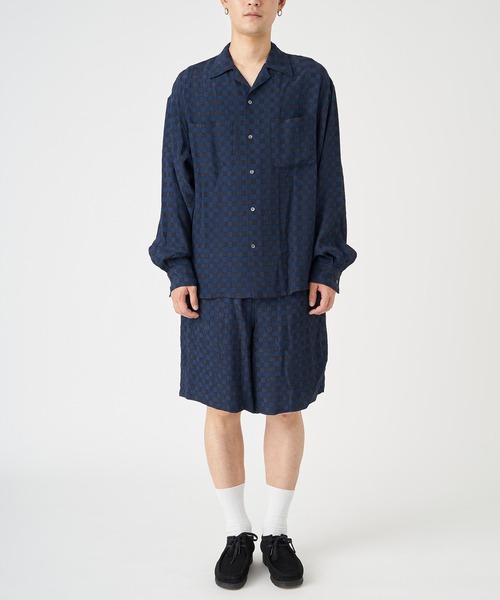 JOHN MASON SMITH（ジョンメイソンスミス）の「JOHN MASON SMITH CHECK JOUQURD OPEN CALLOR SHIRT (22SSH-#113)（シャツ/ブラウス・メンズ・ネイビー・MEDIUM/LARGE）」の6枚目の写真