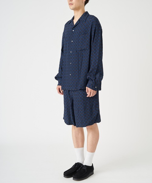 JOHN MASON SMITH（ジョンメイソンスミス）の「JOHN MASON SMITH CHECK JOUQURD OPEN CALLOR SHIRT (22SSH-#113)（シャツ/ブラウス・メンズ・ネイビー・MEDIUM/LARGE）」の7枚目の写真
