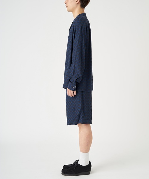 JOHN MASON SMITH（ジョンメイソンスミス）の「JOHN MASON SMITH CHECK JOUQURD OPEN CALLOR SHIRT (22SSH-#113)（シャツ/ブラウス・メンズ・ネイビー・MEDIUM/LARGE）」の8枚目の写真