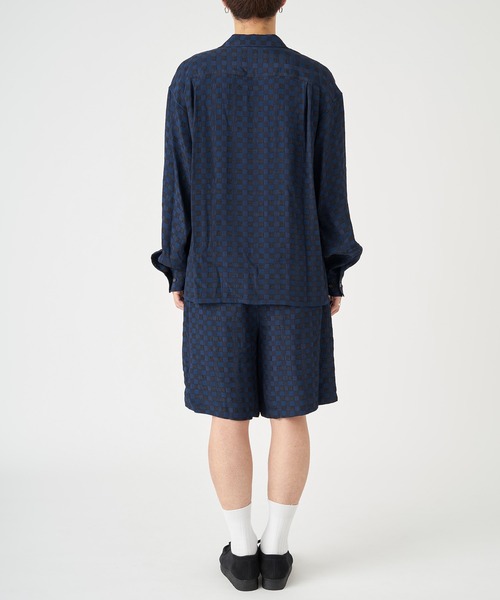 JOHN MASON SMITH（ジョンメイソンスミス）の「JOHN MASON SMITH CHECK JOUQURD OPEN CALLOR SHIRT (22SSH-#113)（シャツ/ブラウス・メンズ・ネイビー・MEDIUM/LARGE）」の9枚目の写真
