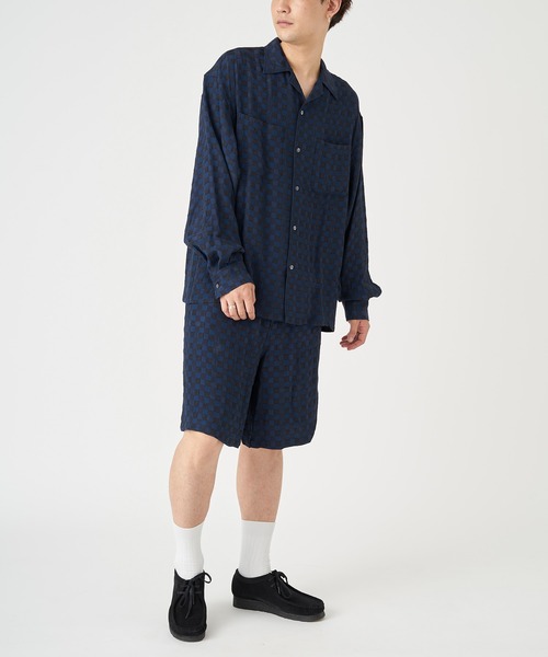 JOHN MASON SMITH（ジョンメイソンスミス）の「JOHN MASON SMITH CHECK JOUQURD OPEN CALLOR SHIRT (22SSH-#113)（シャツ/ブラウス・メンズ・ネイビー・MEDIUM/LARGE）」の10枚目の写真