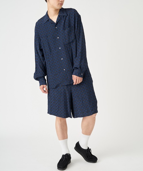 JOHN MASON SMITH（ジョンメイソンスミス）の「JOHN MASON SMITH CHECK JOUQURD OPEN CALLOR SHIRT (22SSH-#113)（シャツ/ブラウス・メンズ・ネイビー・MEDIUM/LARGE）」の11枚目の写真
