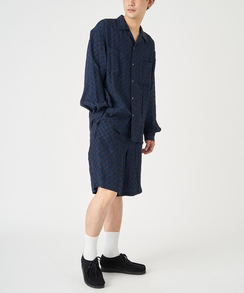 JOHN MASON SMITH（ジョンメイソンスミス）の「JOHN MASON SMITH CHECK JOUQURD OPEN CALLOR SHIRT (22SSH-#113)（シャツ/ブラウス・メンズ・ネイビー・MEDIUM/LARGE）」の12枚目の写真