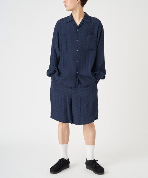 JOHN MASON SMITH（ジョンメイソンスミス）の「JOHN MASON SMITH CHECK JOUQURD OPEN CALLOR SHIRT (22SSH-#113)（シャツ/ブラウス・メンズ・ネイビー・MEDIUM/LARGE）」の13枚目の写真