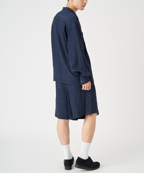 JOHN MASON SMITH（ジョンメイソンスミス）の「JOHN MASON SMITH CHECK JOUQURD OPEN CALLOR SHIRT (22SSH-#113)（シャツ/ブラウス・メンズ・ネイビー・MEDIUM/LARGE）」の14枚目の写真