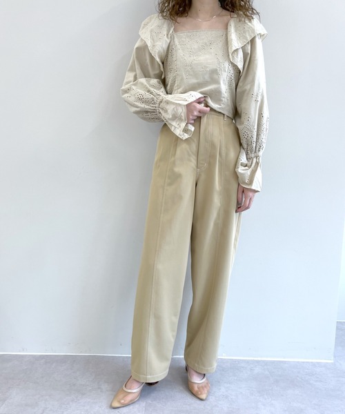 mystic（ミスティック）の「センターステッチハイウエストパンツ（その他パンツ・レディース・ベージュ/オフホワイト/カーキ・1/2）」の12枚目の写真