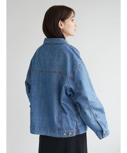 Green　Parks（グリーンパークス）の「オーバーサイズデニムジャケット＊（デニムジャケット・レディース・インディゴブルー・FREE）」の10枚目の写真