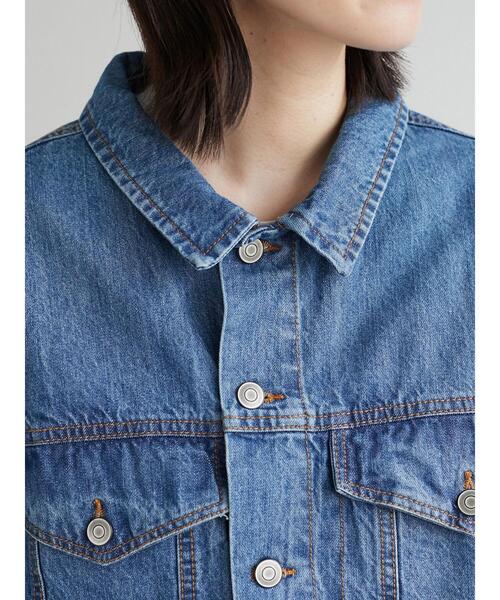 Green　Parks（グリーンパークス）の「オーバーサイズデニムジャケット＊（デニムジャケット・レディース・インディゴブルー・FREE）」の11枚目の写真