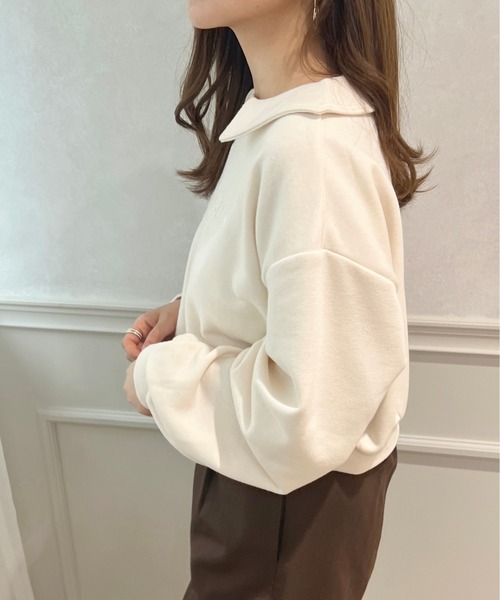 apres jour(アプレジュール)の「襟付きショート丈スウェット【ZOZOTOWN限定アイテム】(スウェット・レディース・ネイビー/ナチュラル/アイボリー・X-LARGE/フリー)」の8枚目の写真