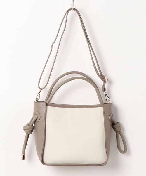 LOWELL things（ロウェル　シングス）の「スクエアファブリックトート（トートバッグ・レディース・ブラウン/グレイッシュベージュ・フリー）」の3枚目の写真