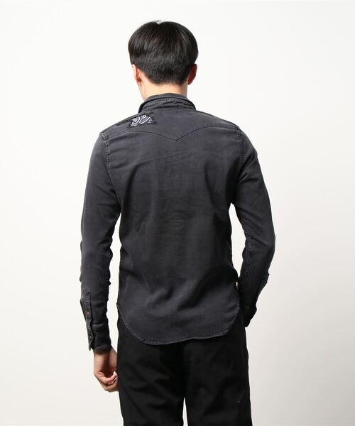 surt（サート）の「SURT（サート）BANDANA SH/バンダナシャツ/デニムシャツ（シャツ/ブラウス・メンズ・ブラック・X-SMALL）」の3枚目の写真