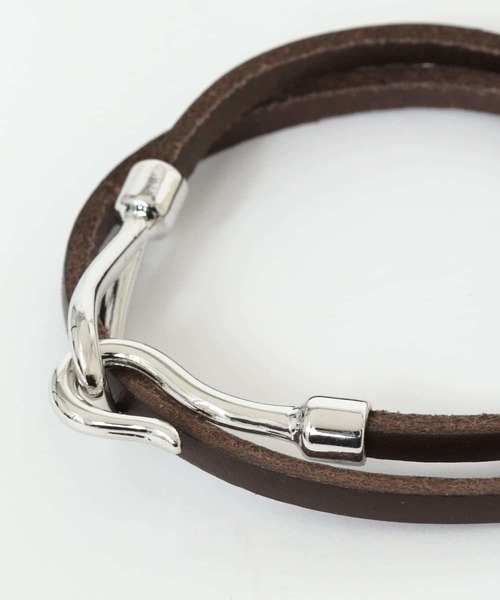 SENSE OF PLACE by URBAN RESEARCH（センスオブプレイスバイアーバンリサーチ）の「レザーブレスレット(2連)（ブレスレット・メンズ・ブラック/ベージュ/ブラウン・ONE）」の4枚目の写真