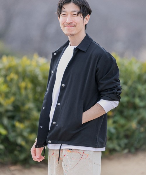 ITEMS URBANRESEARCH(アイテムズ アーバンリサーチ)の「『セットアップ対応』クールタッチTR コーチジャケット(ブルゾン・メンズ・ライトグレー/ベージュ/オフホワイト/ブルー/ブラック・LARGE/MEDIUM)」の3枚目の写真