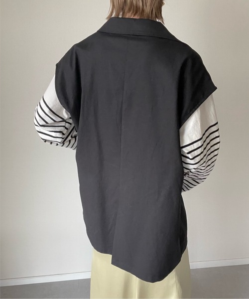 y/m by misato（イムバイミサト）の「リネンライクテーラードベスト（ベスト・レディース・ブラック/キャメル・FREE）」の10枚目の写真