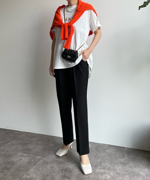 DouDou（ドゥドゥ）の「BLANCA T（Tシャツ/カットソー・レディース・チャコールグレー/オフホワイト/グレイッシュベージュ・FREE）」の15枚目の写真