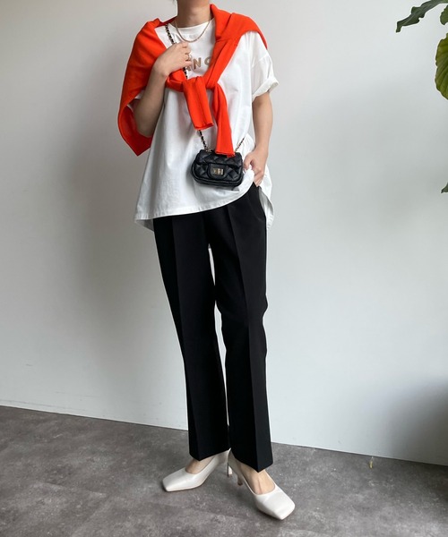 DouDou（ドゥドゥ）の「BLANCA T（Tシャツ/カットソー・レディース・チャコールグレー/オフホワイト/グレイッシュベージュ・FREE）」の16枚目の写真