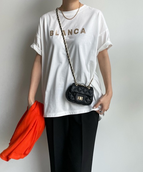 DouDou（ドゥドゥ）の「BLANCA T（Tシャツ/カットソー・レディース・チャコールグレー/オフホワイト/グレイッシュベージュ・FREE）」の18枚目の写真