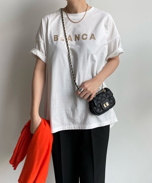 DouDou（ドゥドゥ）の「BLANCA T（Tシャツ/カットソー・レディース・チャコールグレー/オフホワイト/グレイッシュベージュ・FREE）」の19枚目の写真