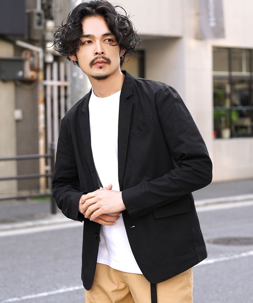 roshell（ロシェル）の「綿麻ストレッチテーラードジャケット サマージャケット（テーラードジャケット・メンズ・ブラック/ネイビー/カーキ/グレー系その他/ライトベージュ・MEDIUM/LARGE/X-LARGE）」の2枚目の写真