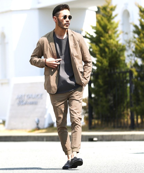 roshell（ロシェル）の「綿麻ストレッチテーラードジャケット サマージャケット（テーラードジャケット・メンズ・ブラック/ネイビー/カーキ/グレー系その他/ライトベージュ・MEDIUM/LARGE/X-LARGE）」の17枚目の写真