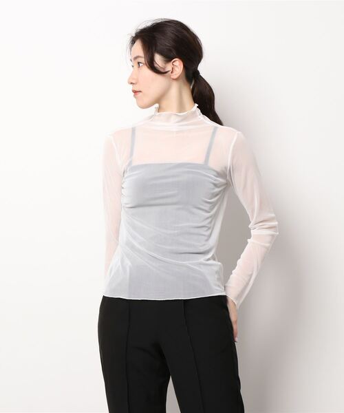 STYLEBLOCK（スタイルブロック）の「シアータートルネックトップス（Tシャツ/カットソー・レディース・ホワイト/ブラック/グレー/ベージュ系その他・FREE）」の7枚目の写真