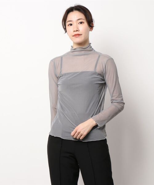 STYLEBLOCK（スタイルブロック）の「シアータートルネックトップス（Tシャツ/カットソー・レディース・ホワイト/ブラック/グレー/ベージュ系その他・FREE）」の8枚目の写真