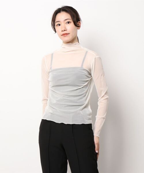 STYLEBLOCK（スタイルブロック）の「シアータートルネックトップス（Tシャツ/カットソー・レディース・ホワイト/ブラック/グレー/ベージュ系その他・FREE）」の9枚目の写真