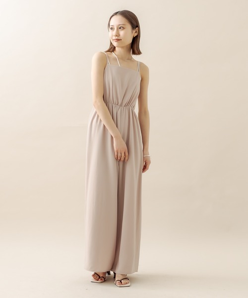 mline（エムライン）の「[mline] キャミサロペット（サロペット/オーバーオール・レディース・オフホワイト/ブラック/ベージュ・FREE）」の3枚目の写真