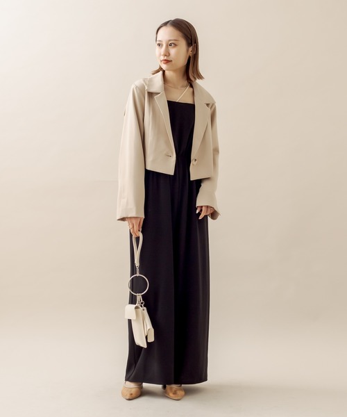 mline（エムライン）の「[mline] キャミサロペット（サロペット/オーバーオール・レディース・オフホワイト/ブラック/ベージュ・FREE）」の7枚目の写真