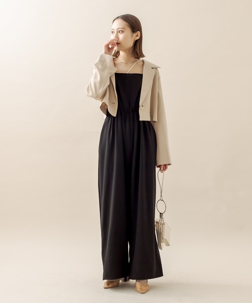 mline（エムライン）の「[mline] キャミサロペット（サロペット/オーバーオール・レディース・オフホワイト/ブラック/ベージュ・FREE）」の10枚目の写真