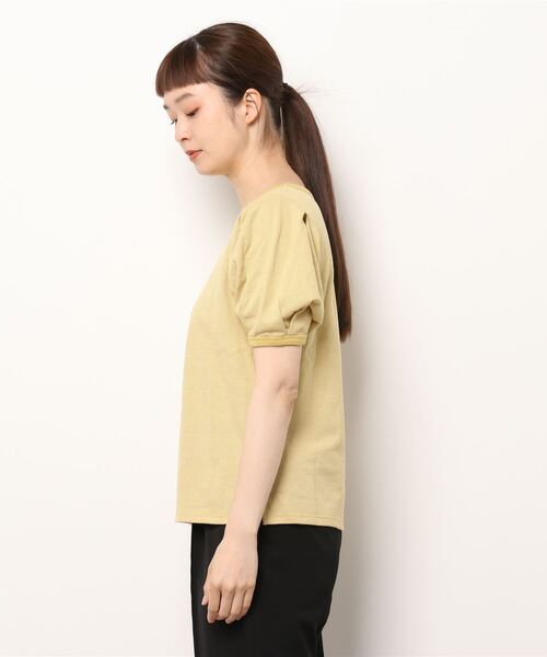 HONEYSUCKLE ROSE(ハニーサックルローズ)の「【HONEYSUCKLE ROSE】パフスリーブボーダーT(Tシャツ/カットソー・レディース・ブラック/ブラウン/イエロー・M/L)」の4枚目の写真
