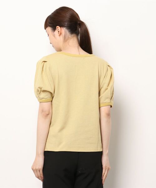 HONEYSUCKLE ROSE(ハニーサックルローズ)の「【HONEYSUCKLE ROSE】パフスリーブボーダーT(Tシャツ/カットソー・レディース・ブラック/ブラウン/イエロー・M/L)」の5枚目の写真