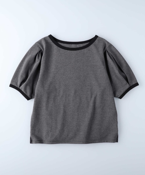 HONEYSUCKLE ROSE(ハニーサックルローズ)の「【HONEYSUCKLE ROSE】パフスリーブボーダーT(Tシャツ/カットソー・レディース・ブラック/ブラウン/イエロー・M/L)」の6枚目の写真