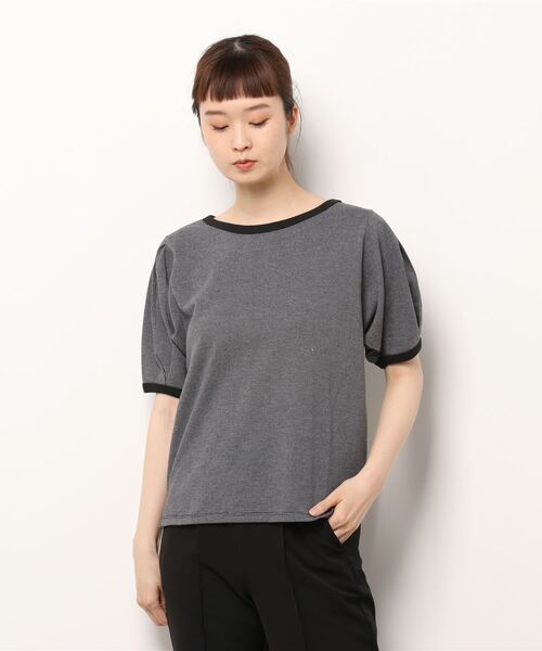 HONEYSUCKLE ROSE(ハニーサックルローズ)の「【HONEYSUCKLE ROSE】パフスリーブボーダーT(Tシャツ/カットソー・レディース・ブラック/ブラウン/イエロー・M/L)」の13枚目の写真