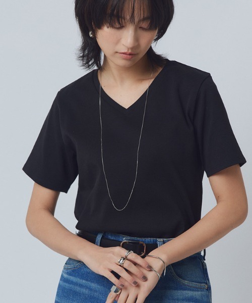ラス RASW 選べるネックコーマコットンベーシックTシャツ （ネイビー） RASW 選べるネックコーマコットンベーシックTシャツ（Tシャツ