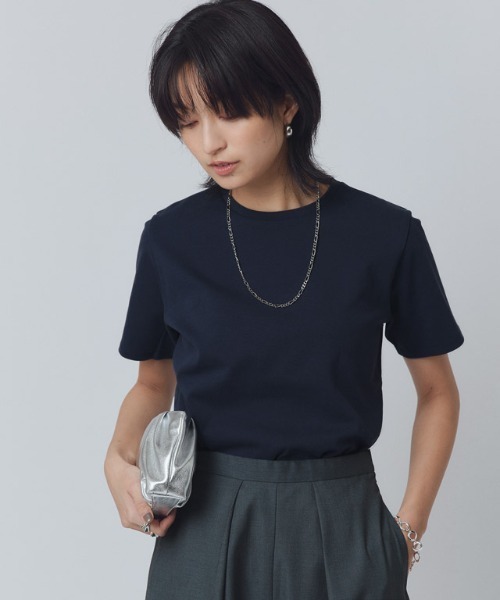 RASW(ラス)の「RASW 選べるネックコーマコットンベーシックTシャツ(Tシャツ/カットソー・レディース・ライトグレー/ブラック/ネイビー/オフホワイト/ホワイト系その他/ブラック系その他/グレー系その他/ネイビー系/チャコール/ブルー系その他/ダークネイビー/グレー系・M/L)」の11枚目の写真