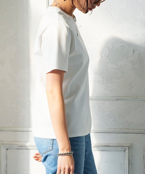 RASW(ラス)の「RASW 選べるネックコーマコットンベーシックTシャツ(Tシャツ/カットソー・レディース・ライトグレー/ブラック/ネイビー/オフホワイト/ホワイト系その他/ブラック系その他/グレー系その他/ネイビー系/チャコール/ブルー系その他/ダークネイビー/グレー系・M/L)」の20枚目の写真