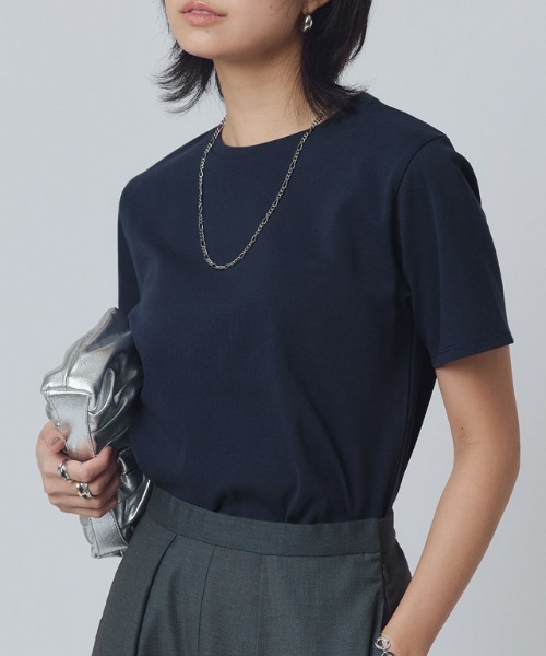 ラス RASW 選べるネックコーマコットンベーシックTシャツ （ネイビー） RASW 選べるネックコーマコットンベーシックTシャツ（Tシャツ