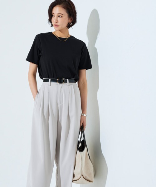 RASW(ラス)の「RASW 選べるネックコーマコットンベーシックTシャツ(Tシャツ/カットソー・レディース・ライトグレー/ブラック/ネイビー/オフホワイト/ホワイト系その他/ブラック系その他/グレー系その他/ネイビー系/チャコール/ブルー系その他/ダークネイビー/グレー系・M/L)」の22枚目の写真