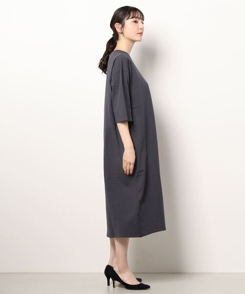 HONEYSUCKLE ROSE(ハニーサックルローズ)の「【HONEYSUCKLE ROSE】半袖ロングワンピース(ワンピース・レディース・オレンジ/ダークグレー/カーキブラウン/ライトベージュ・M/L)」の6枚目の写真