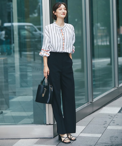 SMILE ORCHID（スマイルオーキッド）の「リネン混ストライプブラウス