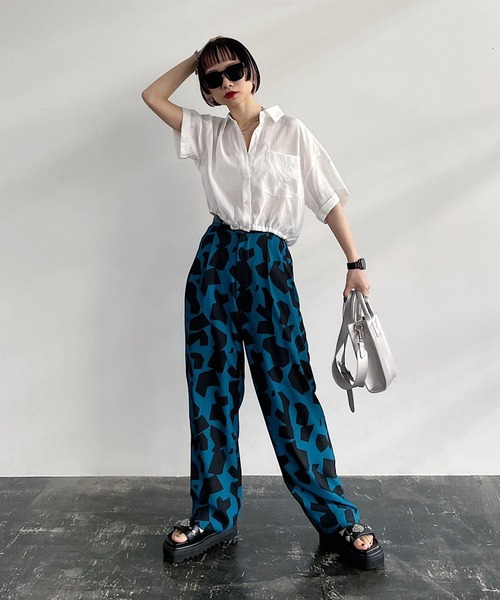 PAGEBOY(ページボーイ)の「ジオメトパターンパンツ(その他パンツ・レディース・ターコイズブルー/ブラック・FREE)」の11枚目の写真