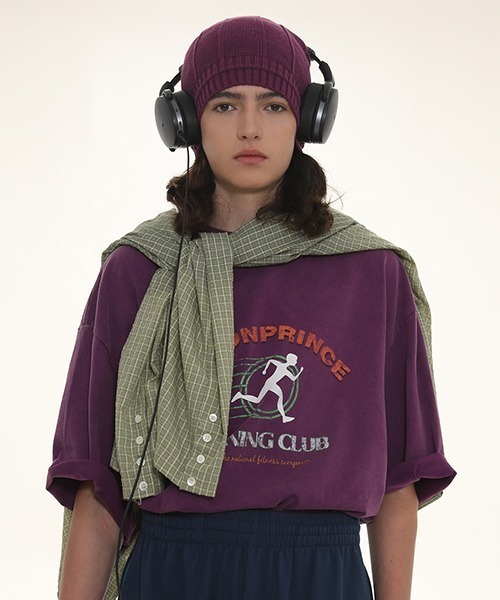 MASONPRINCE(メイソンプリンス)の「【MASONPRINCE】Oversized vintage processing running club TEE DT3137(Tシャツ/カットソー・メンズ・パープル/ダークグレー/ホワイト・S/L/M)」の5枚目の写真