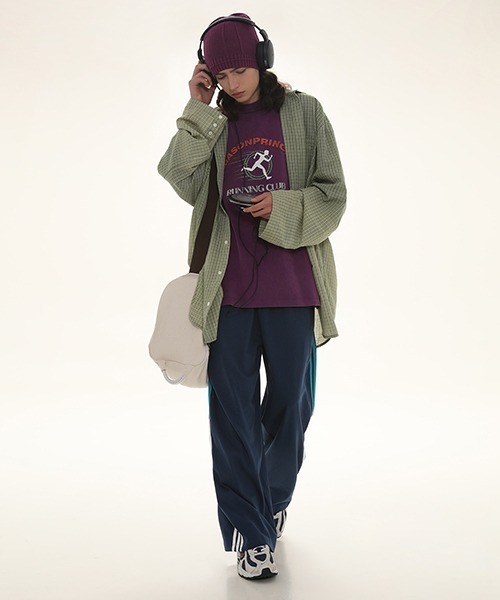 MASONPRINCE(メイソンプリンス)の「【MASONPRINCE】Oversized vintage processing running club TEE DT3137(Tシャツ/カットソー・メンズ・パープル/ダークグレー/ホワイト・S/L/M)」の7枚目の写真