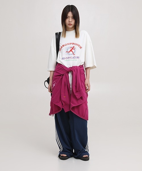 MASONPRINCE(メイソンプリンス)の「【MASONPRINCE】Oversized vintage processing running club TEE DT3137(Tシャツ/カットソー・メンズ・パープル/ダークグレー/ホワイト・S/L/M)」の8枚目の写真