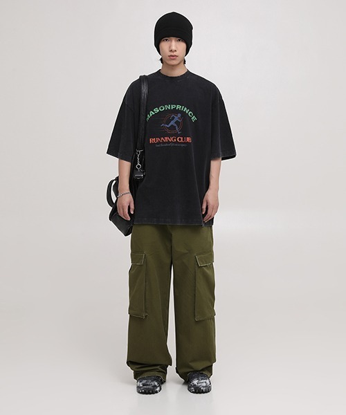 MASONPRINCE(メイソンプリンス)の「【MASONPRINCE】Oversized vintage processing running club TEE DT3137(Tシャツ/カットソー・メンズ・パープル/ダークグレー/ホワイト・S/L/M)」の10枚目の写真