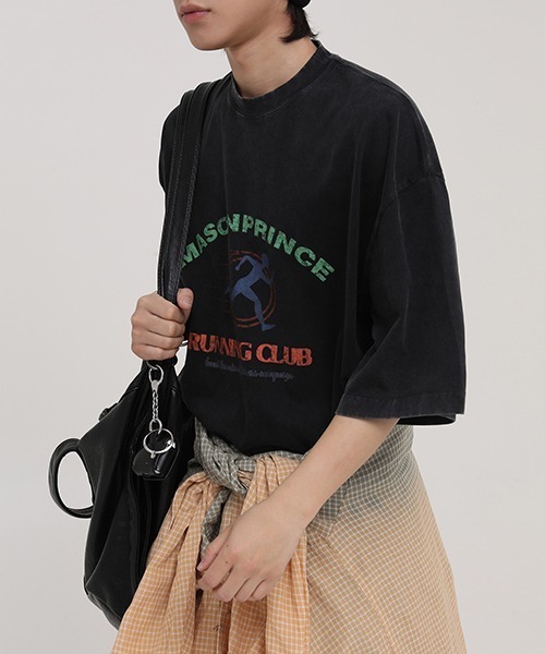 MASONPRINCE(メイソンプリンス)の「【MASONPRINCE】Oversized vintage processing running club TEE DT3137(Tシャツ/カットソー・メンズ・パープル/ダークグレー/ホワイト・S/L/M)」の11枚目の写真