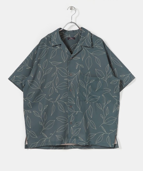 ITEMS URBANRESEARCH（アイテムズ アーバンリサーチ）の「リーフプリント オープンカラー半袖シャツ（シャツ/ブラウス・メンズ・ベージュ/ネイビー/グリーン・MEDIUM/LARGE）」の21枚目の写真