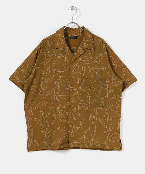 ITEMS URBANRESEARCH（アイテムズ アーバンリサーチ）の「リーフプリント オープンカラー半袖シャツ（シャツ/ブラウス・メンズ・ベージュ/ネイビー/グリーン・MEDIUM/LARGE）」の17枚目の写真